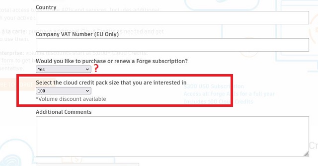 Forge Credit Purchase Form